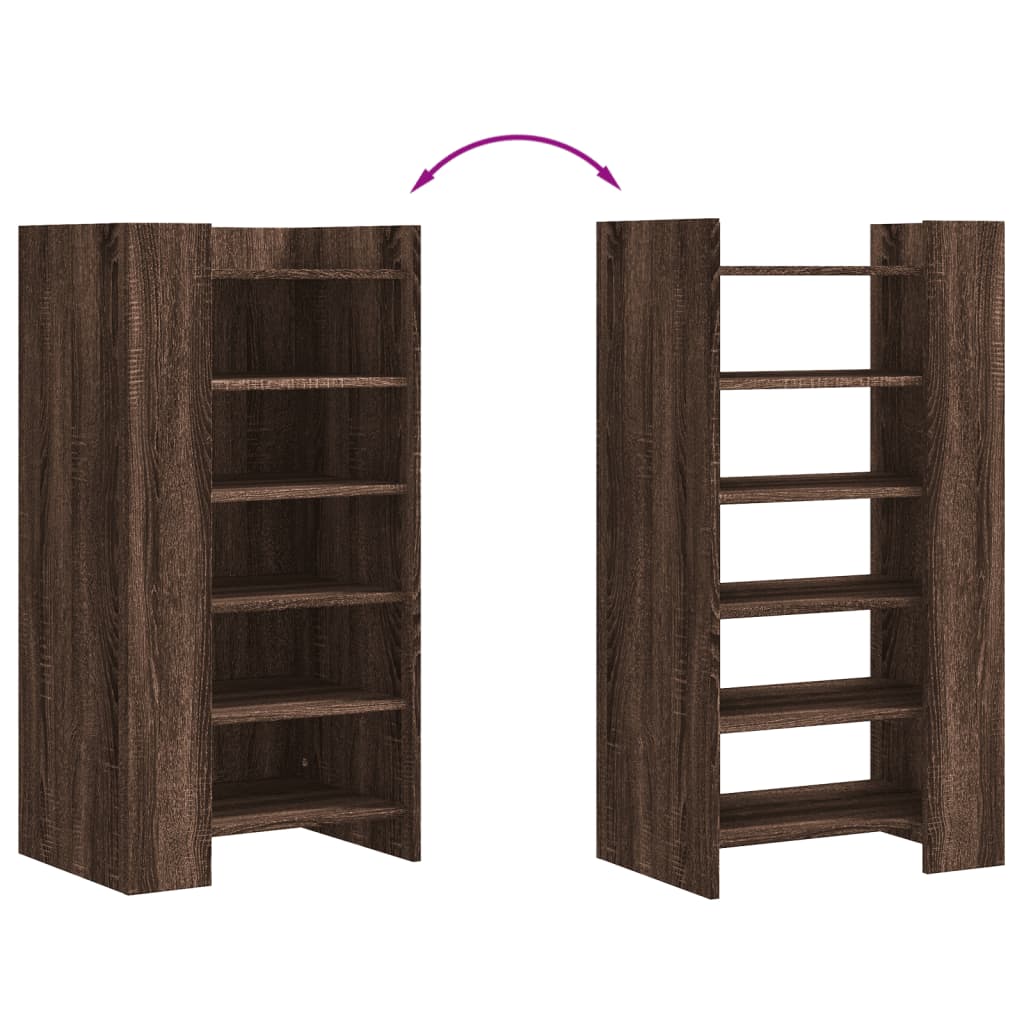 vidaXL Scarpiera Rovere Marrone 52x37,5x100 cm in Legno Multistrato