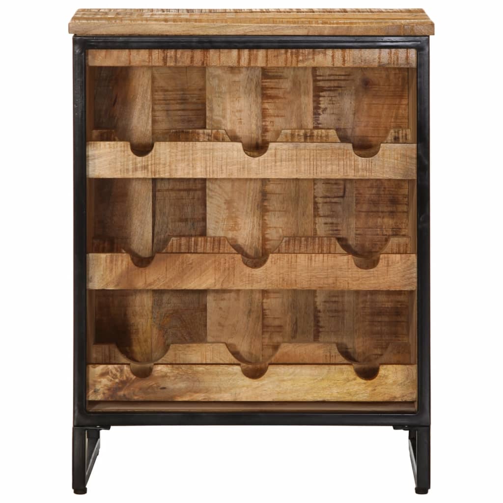 vidaXL Portabottiglie per 9 Bottiglie 55x33x70 cm Legno Massello Mango