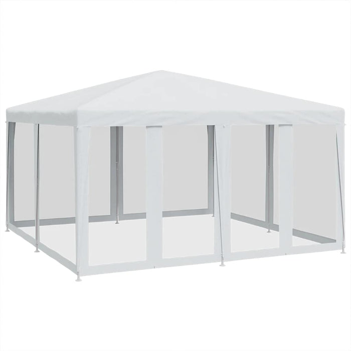 Tenda per Feste con 8 Pareti Laterali in Rete Bianco 4x4 m HDPE 4010061