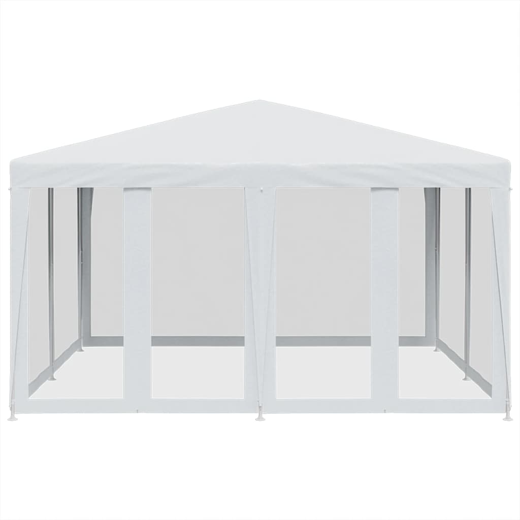 Tenda per Feste con 8 Pareti Laterali in Rete Bianco 4x4 m HDPE 4010061