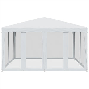 Tenda per Feste con 8 Pareti Laterali in Rete Bianco 4x4 m HDPE 4010061