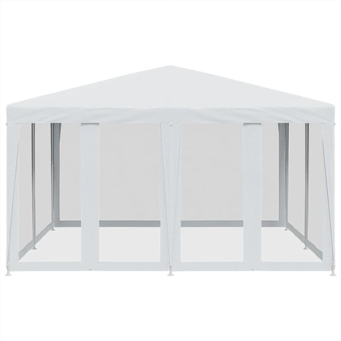 Tenda per Feste con 8 Pareti Laterali in Rete Bianco 4x4 m HDPE 4010061