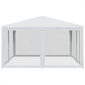 Tenda per Feste con 8 Pareti Laterali in Rete Bianco 4x4 m HDPE 4010061