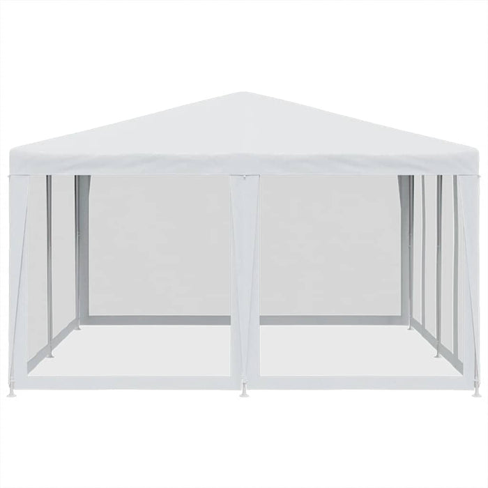 Tenda per Feste con 8 Pareti Laterali in Rete Bianco 4x4 m HDPE 4010061