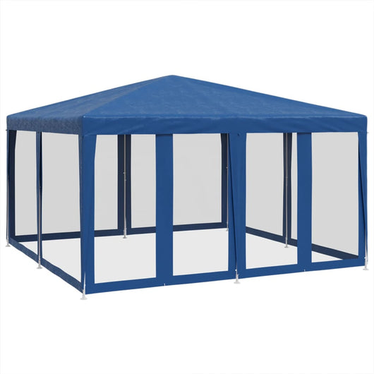 Tenda per Feste con 8 Pareti Laterali in Rete Blu 4x4 m HDPE 4010062