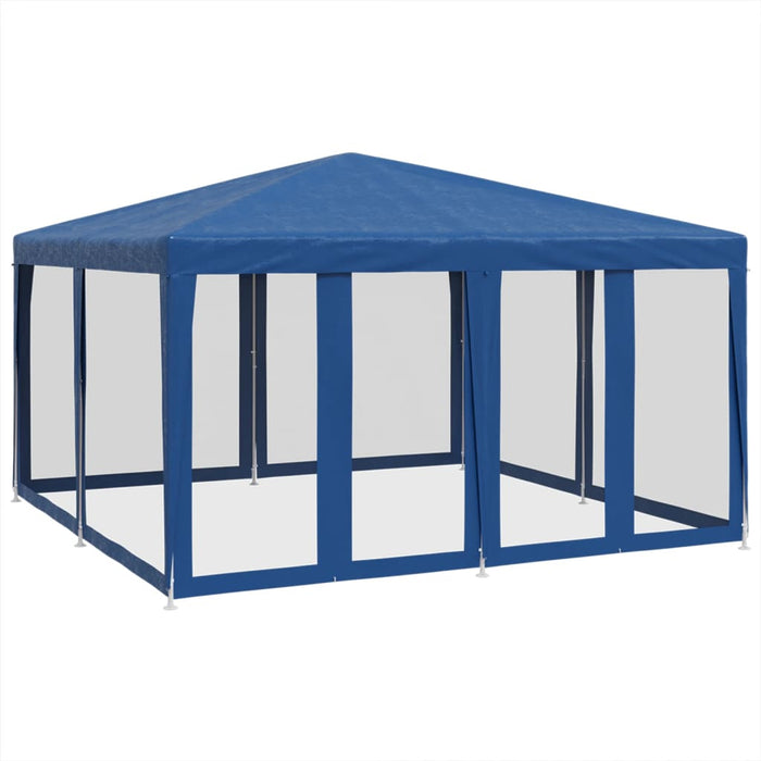 Tenda per Feste con 8 Pareti Laterali in Rete Blu 4x4 m HDPE 4010062