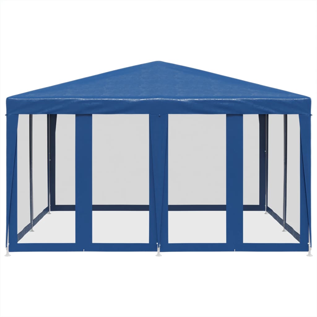 Tenda per Feste con 8 Pareti Laterali in Rete Blu 4x4 m HDPE 4010062