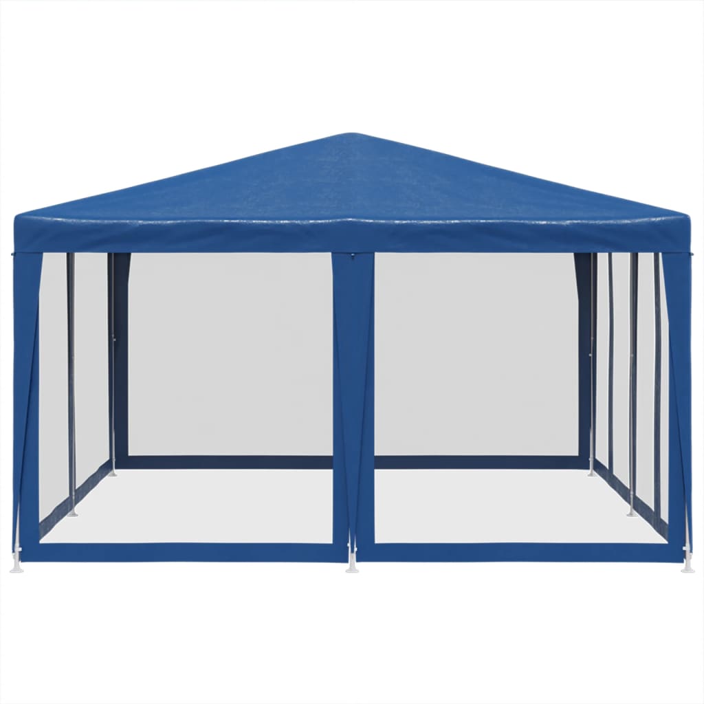 Tenda per Feste con 8 Pareti Laterali in Rete Blu 4x4 m HDPE 4010062