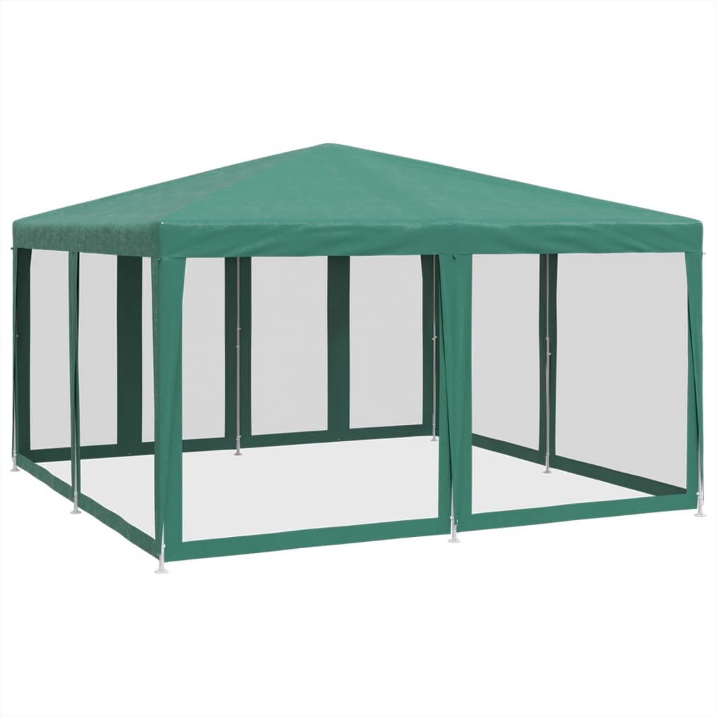 Tenda per Feste con 8 Pareti Laterali in Rete Verde 4x4 m HDPE 4010063