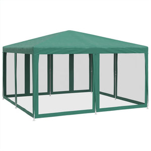Tenda per Feste con 8 Pareti Laterali in Rete Verde 4x4 m HDPE 4010063