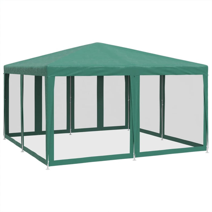 Tenda per Feste con 8 Pareti Laterali in Rete Verde 4x4 m HDPE 4010063