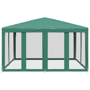 Tenda per Feste con 8 Pareti Laterali in Rete Verde 4x4 m HDPE 4010063