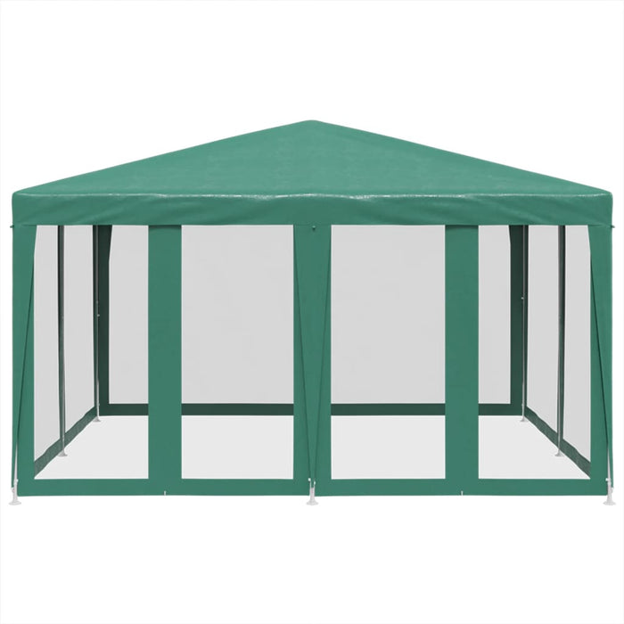 Tenda per Feste con 8 Pareti Laterali in Rete Verde 4x4 m HDPE