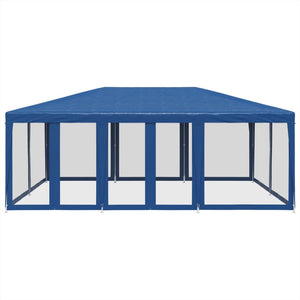 vidaXL Tenda per Feste con 10 Pareti Laterali in Rete Blu 6x4 m HDPE