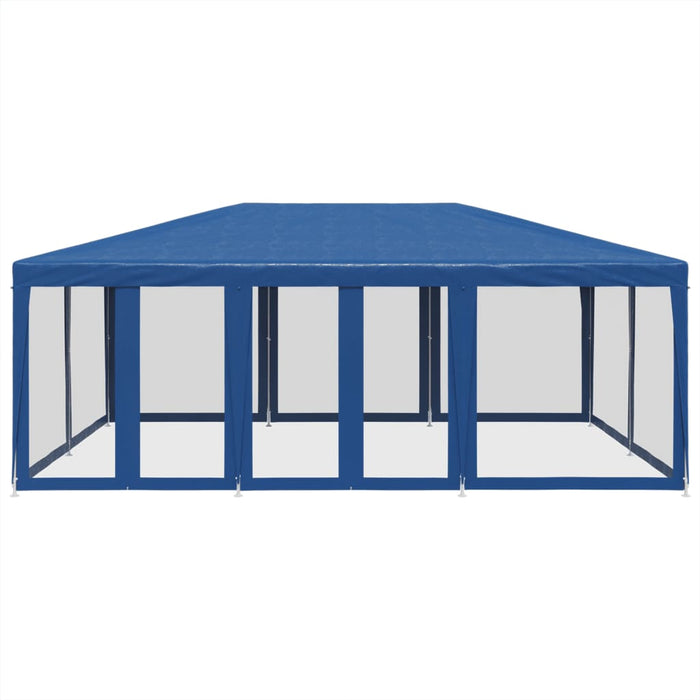 vidaXL Tenda per Feste con 10 Pareti Laterali in Rete Blu 6x4 m HDPE