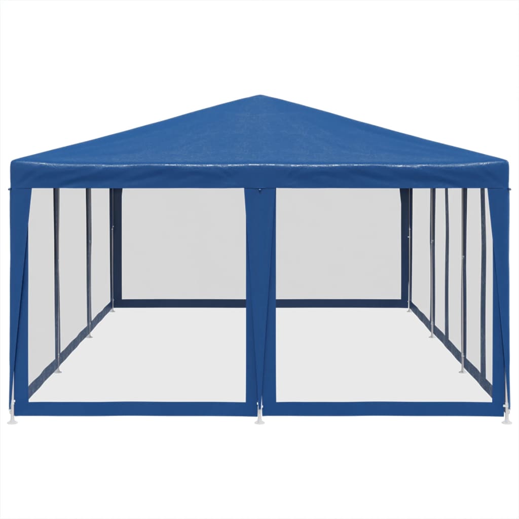 Tenda per Feste con 10 Pareti Laterali in Rete Blu 6x4 m HDPE 4010067