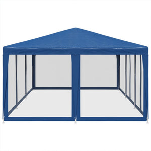 Tenda per Feste con 10 Pareti Laterali in Rete Blu 6x4 m HDPE 4010067