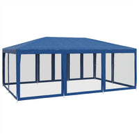 vidaXL Tenda per Feste con 10 Pareti Laterali in Rete Blu 6x4 m HDPE