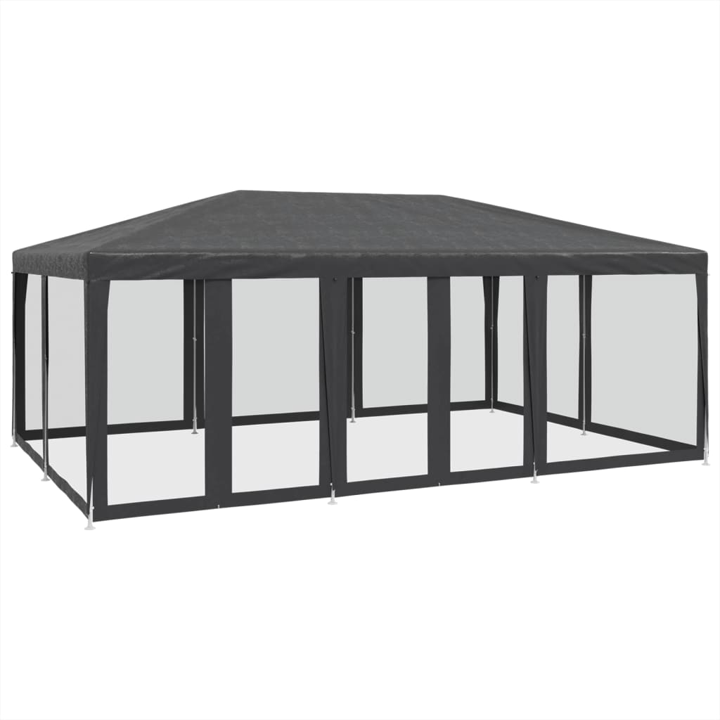 Tenda per Feste con 10 Pareti in Rete Antracite 6x4 m in HDPE 4010069