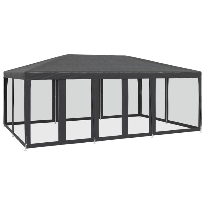 Tenda per Feste con 10 Pareti in Rete Antracite 6x4 m in HDPE 4010069