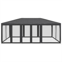Tenda per Feste con 10 Pareti in Rete Antracite 6x4 m in HDPE