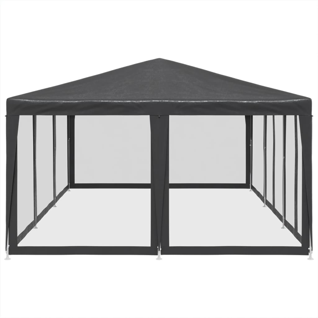 Tenda per Feste con 10 Pareti in Rete Antracite 6x4 m in HDPE