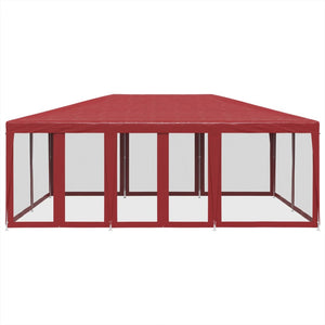 vidaXL Tenda per Feste con 10 Pareti Laterali in Rete Rossa 6x4 m HDPE