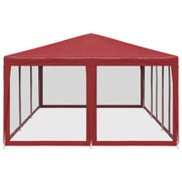 Tenda per Feste con 10 Pareti Laterali in Rete Rossa 6x4 m HDPE 4010070