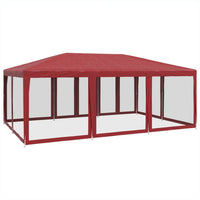 Tenda per Feste con 10 Pareti Laterali in Rete Rossa 6x4 m HDPE 4010070