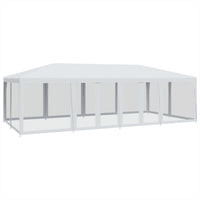 Tenda per Feste con 12 Pareti Laterali in Rete Bianco 8x4m HDPE 4010071