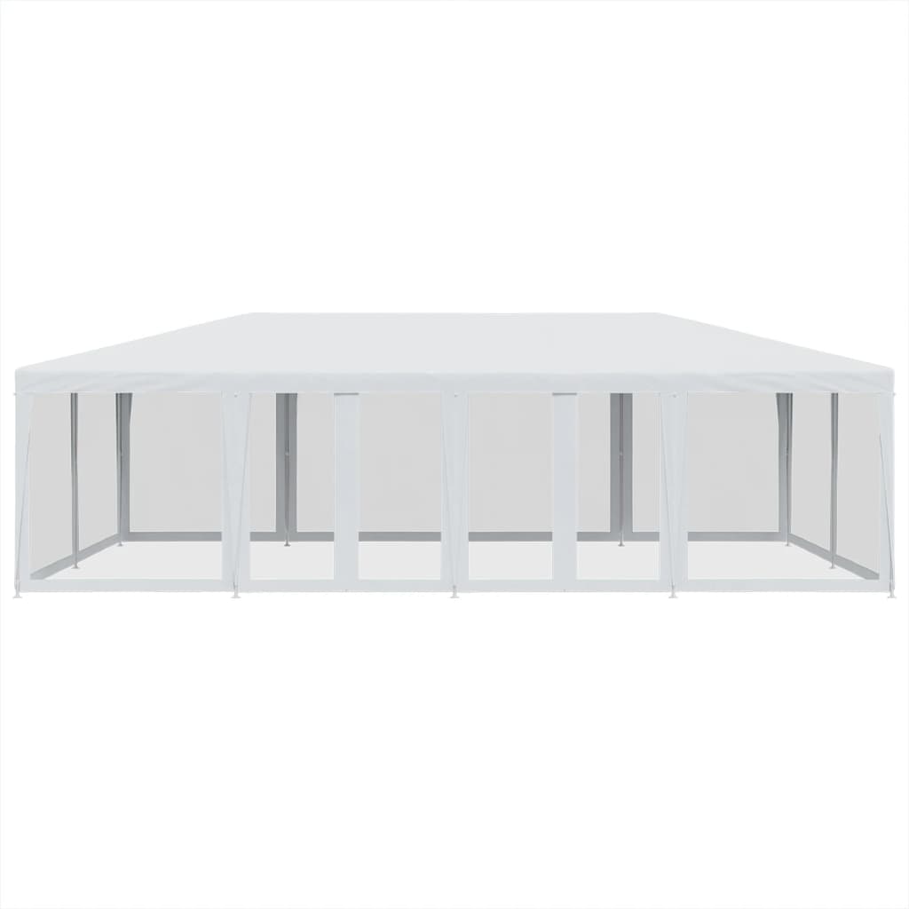 Tenda per Feste con 12 Pareti Laterali in Rete Bianco 8x4m HDPE 4010071
