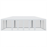 Tenda per Feste con 12 Pareti Laterali in Rete Bianco 8x4m HDPE 4010071