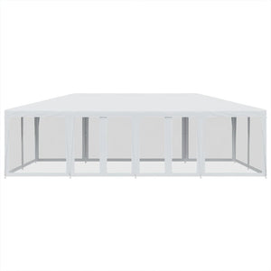 Tenda per Feste con 12 Pareti Laterali in Rete Bianco 8x4m HDPE 4010071