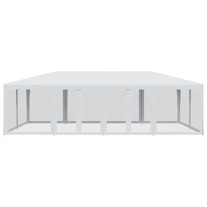 Tenda per Feste con 12 Pareti Laterali in Rete Bianco 8x4m HDPE 4010071