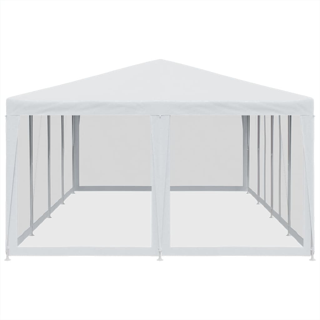 Tenda per Feste con 12 Pareti Laterali in Rete Bianco 8x4m HDPE 4010071