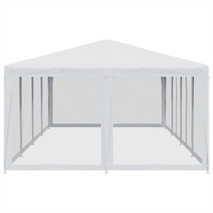 Tenda per Feste con 12 Pareti Laterali in Rete Bianco 8x4m HDPE 4010071