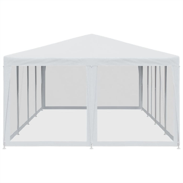 Tenda per Feste con 12 Pareti Laterali in Rete Bianco 8x4m HDPE 4010071