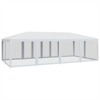 Tenda per Feste con 12 Pareti Laterali in Rete Bianco 8x4m HDPE 4010071
