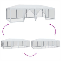 Tenda per Feste con 12 Pareti Laterali in Rete Bianco 8x4m HDPE 4010071