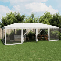 Tenda per Feste con 12 Pareti Laterali in Rete Bianco 8x4m HDPE 4010071