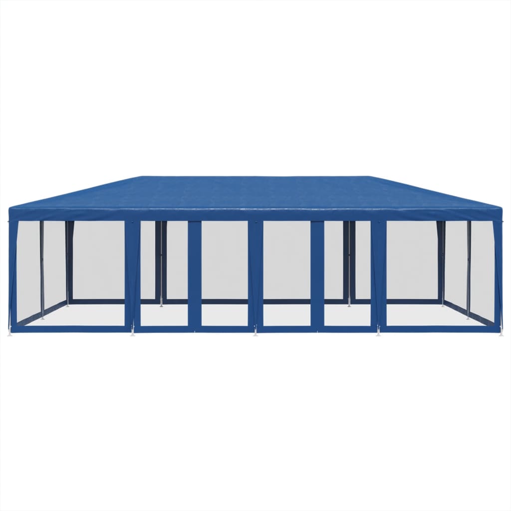 vidaXL Tenda per Feste con 12 Pareti Laterali in Rete Blu 8x4 m HDPE
