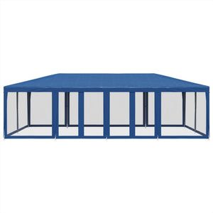 vidaXL Tenda per Feste con 12 Pareti Laterali in Rete Blu 8x4 m HDPE