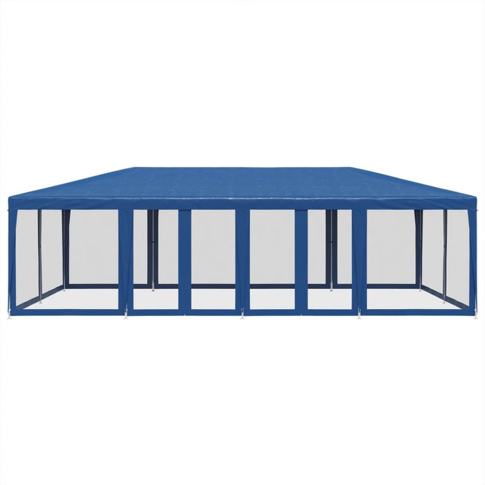 vidaXL Tenda per Feste con 12 Pareti Laterali in Rete Blu 8x4 m HDPE