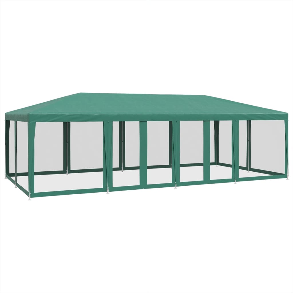 Tenda per Feste con 12 Pareti Laterali in Rete Verde 8x4 m HDPE 4010073
