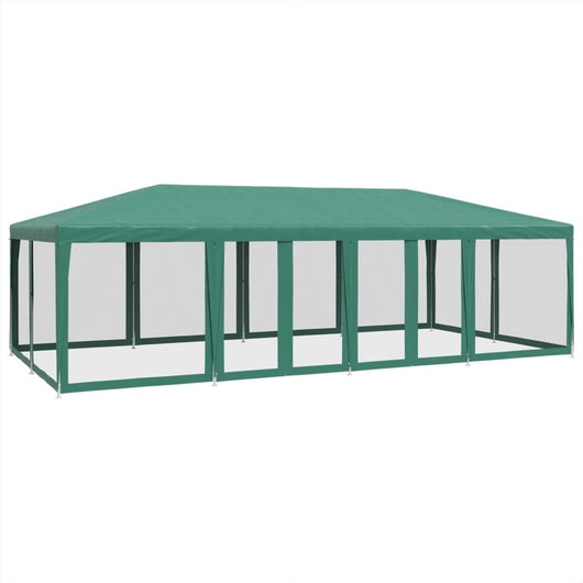 Tenda per Feste con 12 Pareti Laterali in Rete Verde 8x4 m HDPE 4010073