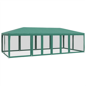 Tenda per Feste con 12 Pareti Laterali in Rete Verde 8x4 m HDPE 4010073
