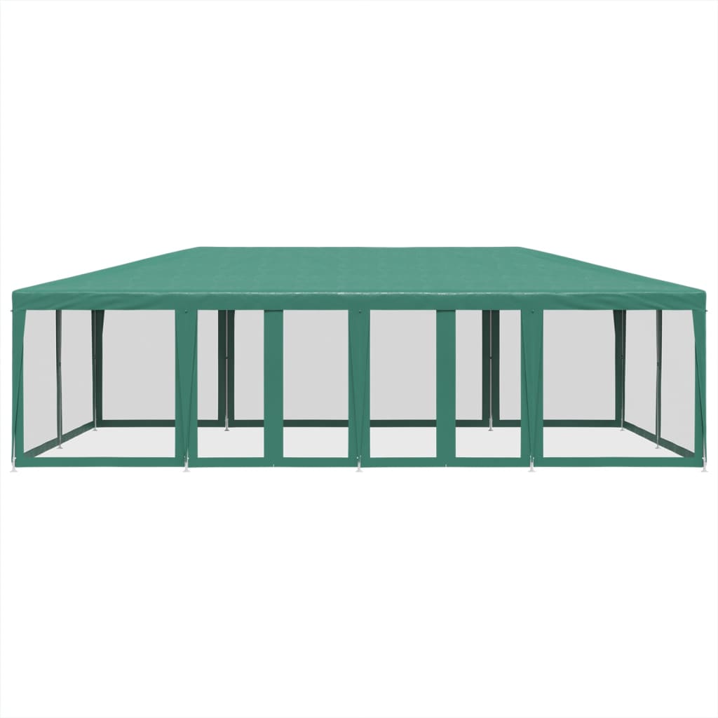 Tenda per Feste con 12 Pareti Laterali in Rete Verde 8x4 m HDPE 4010073