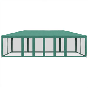 Tenda per Feste con 12 Pareti Laterali in Rete Verde 8x4 m HDPE 4010073