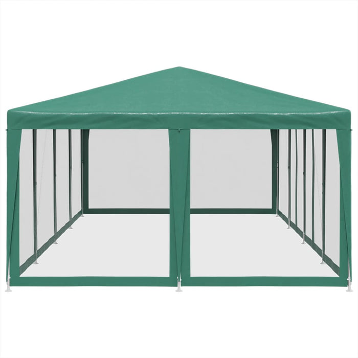 Tenda per Feste con 12 Pareti Laterali in Rete Verde 8x4 m HDPE 4010073