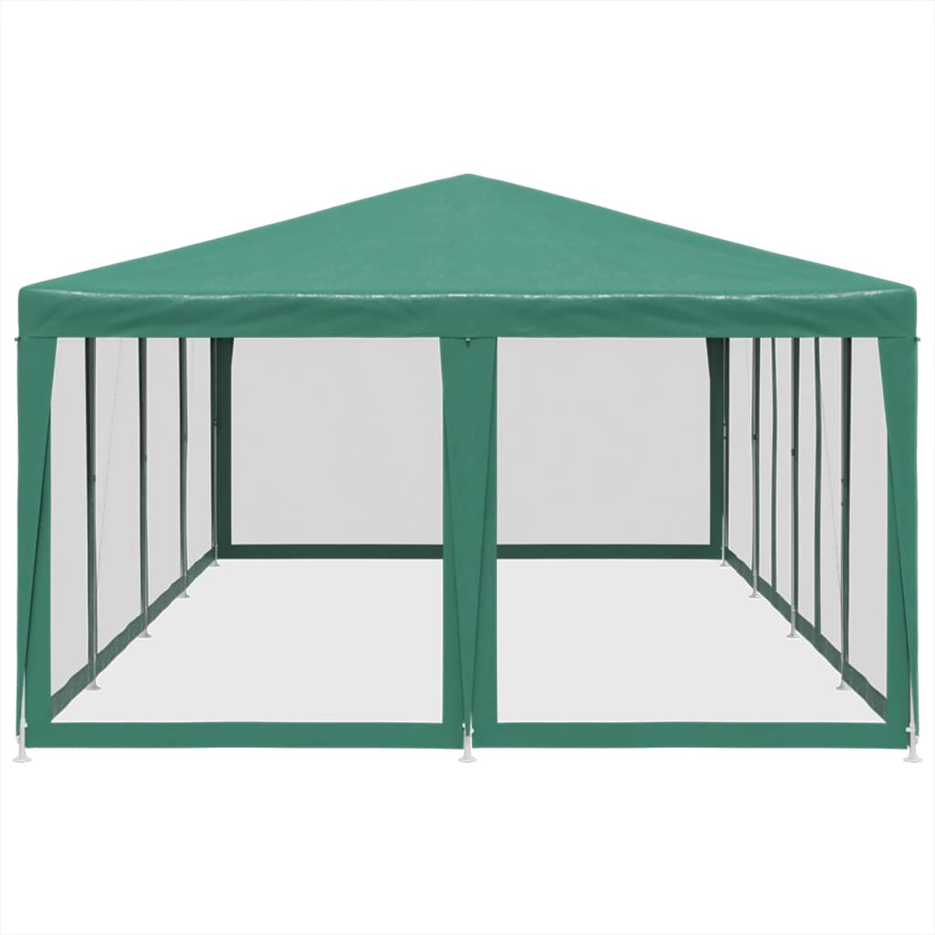 Tenda per Feste con 12 Pareti Laterali in Rete Verde 8x4 m HDPE 4010073